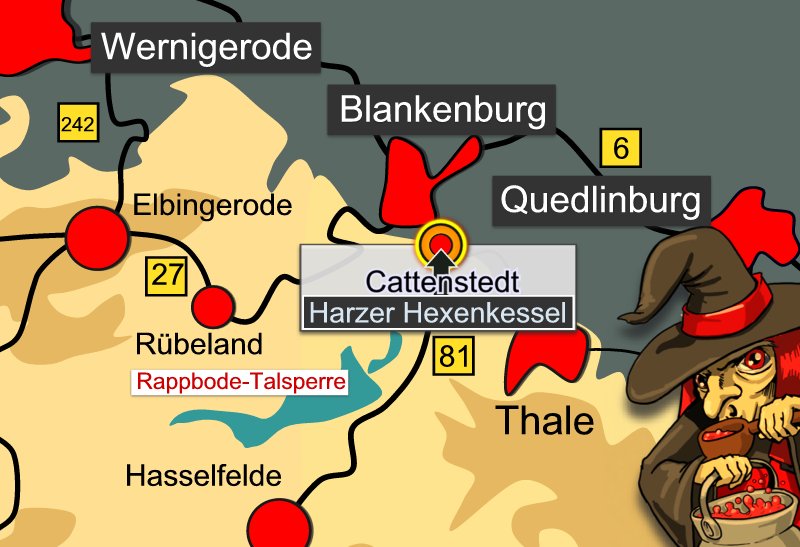 Map vom Harz Blankenburg Rappbode Talsperre